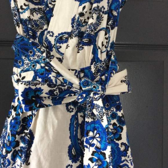 NWT Christian Lacroix Paisley Linen Blend Wrap Dress - Picture 11 of 12
